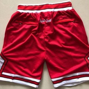 NWT Just Don Chicago Bulls Red Shorts NBA